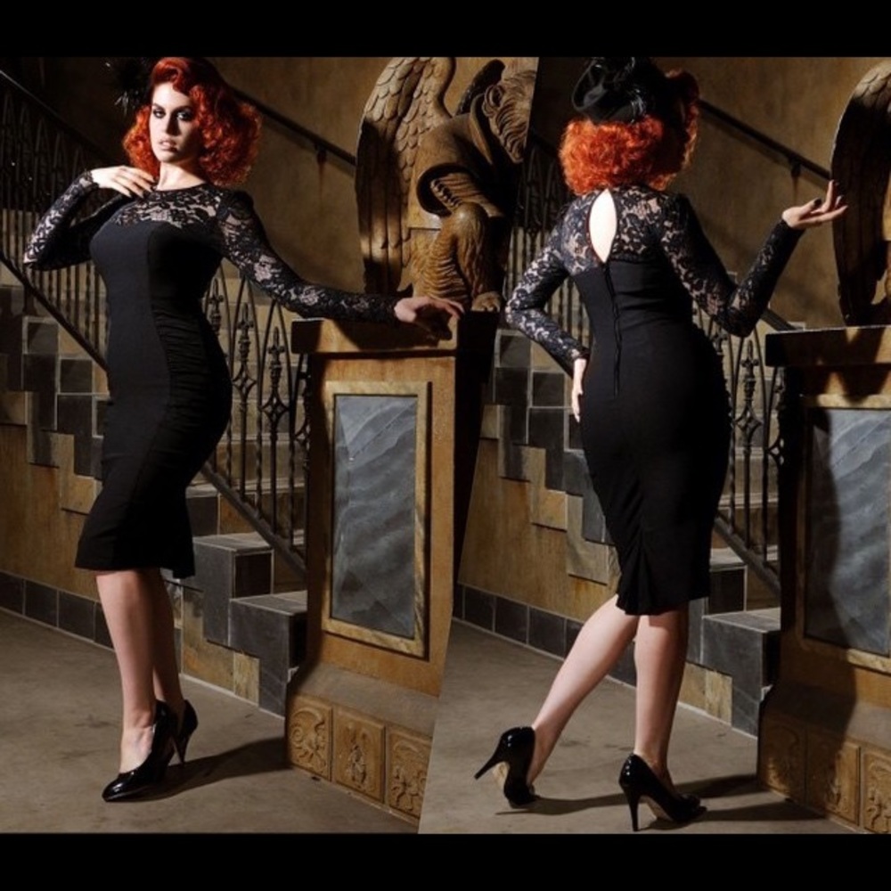 Laura Byrnes Pinup Couture Gothic Delia Dress